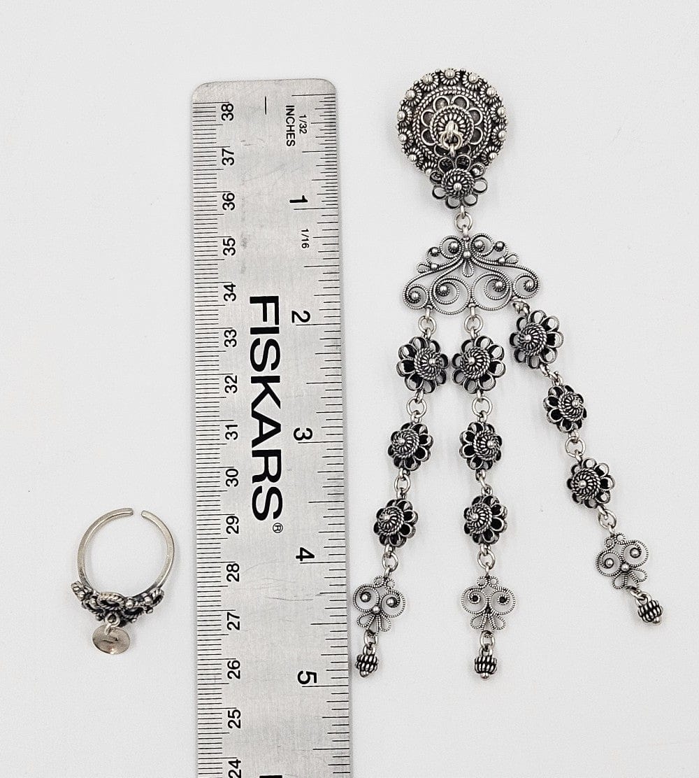 Norwegian Sterling Solje Set Jewelry Vintage Norwegian Sterling Silver Solje Brooch & Earrings Set #8