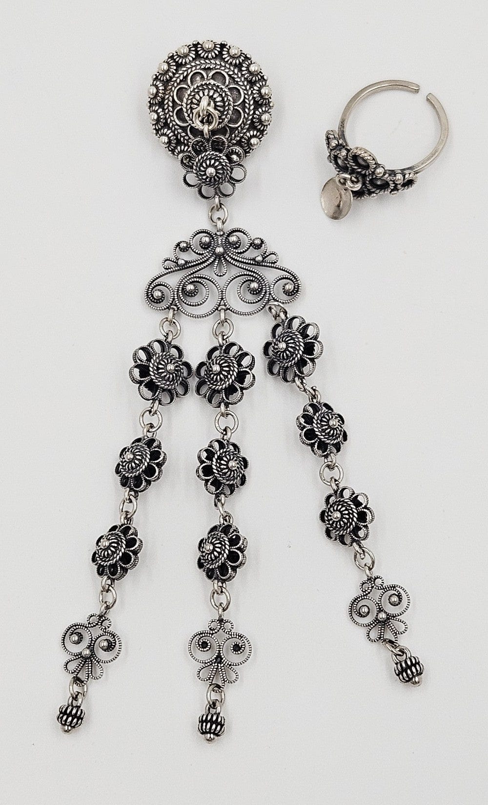Norwegian Sterling Solje Set Jewelry Vintage Norwegian Sterling Silver Solje Brooch & Earrings Set #8