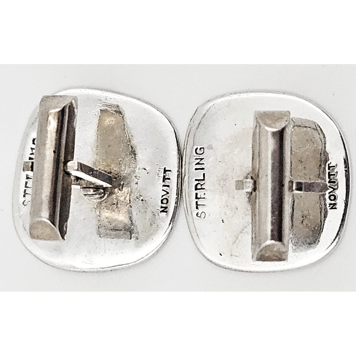 Novitt Denmark Jewelry Danish Designer Novitt Abstract Mod Sterling Cufflinks Circa 1960s RARE