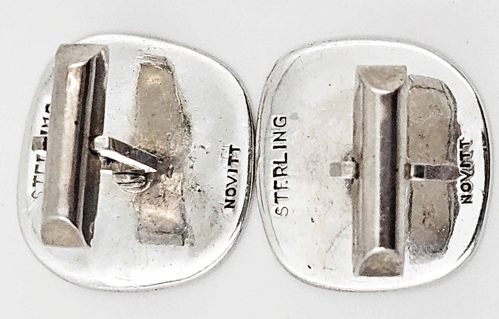 Novitt Denmark Jewelry Danish Designer Novitt Abstract Mod Sterling Cufflinks Circa 1960s RARE