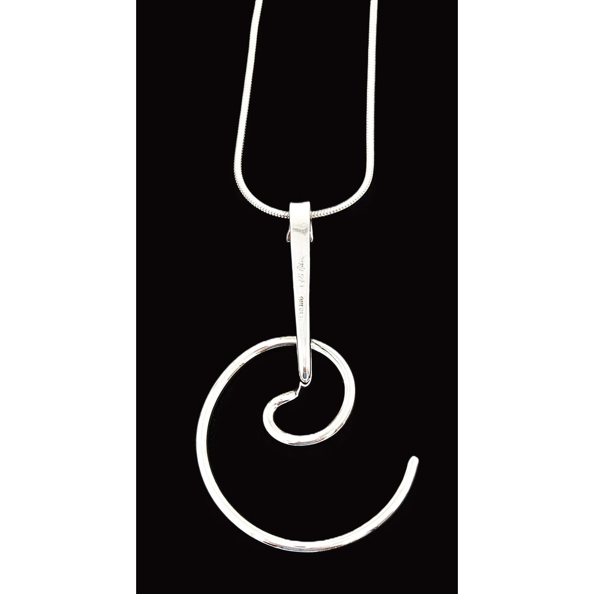 OG Nilsson Jewelry OOAK Designer Nilsson Sterling Abstract Modernist Pendant Necklace C. 1980s