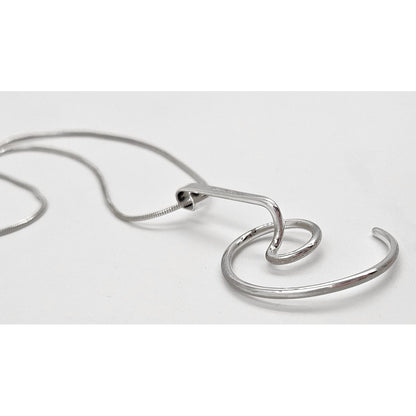 OG Nilsson Jewelry OOAK Designer Nilsson Sterling Abstract Modernist Pendant Necklace C. 1980s