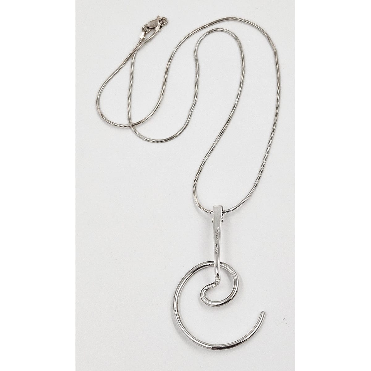 OG Nilsson Jewelry OOAK Designer Nilsson Sterling Abstract Modernist Pendant Necklace C. 1980s