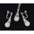 Opalite Sterling Jewelry Opalite Sterling Floating Opals Art Deco Flowers Necklace Earrings Set 1950s