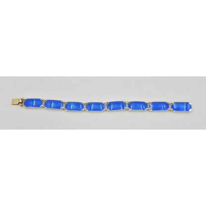 OPRO Jewelry OPRO Norway Sterling Royal Blue Guilloche Enameled Bracelet Circa 1970&