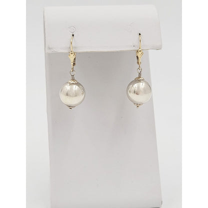 P/PRC Jewelry Designer Signed Sterling &amp; 14k Modernist Drop Dangle Earrings
