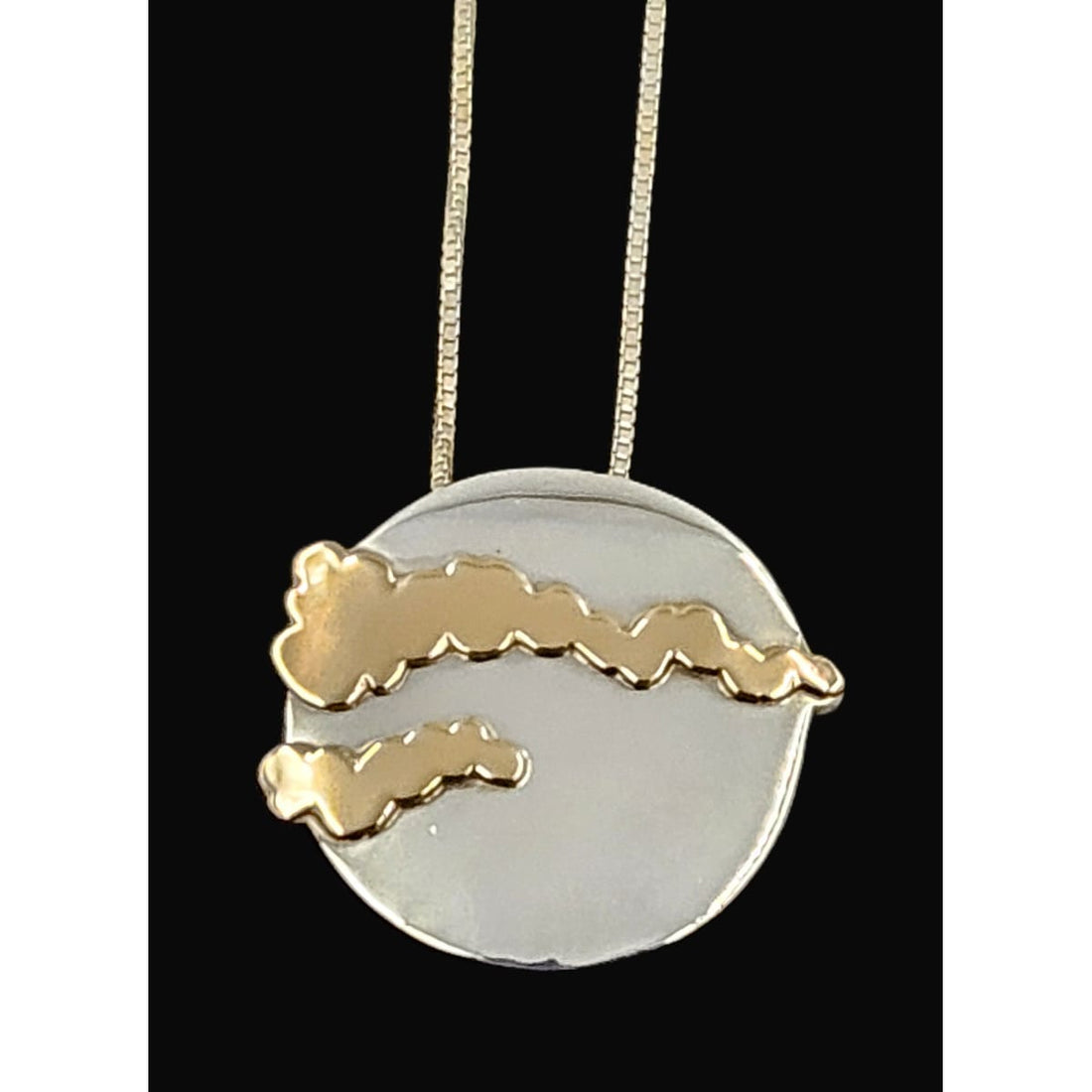 Palmer Jewelry Designer K Palmer Sterling 14K Gold Pendant Necklace