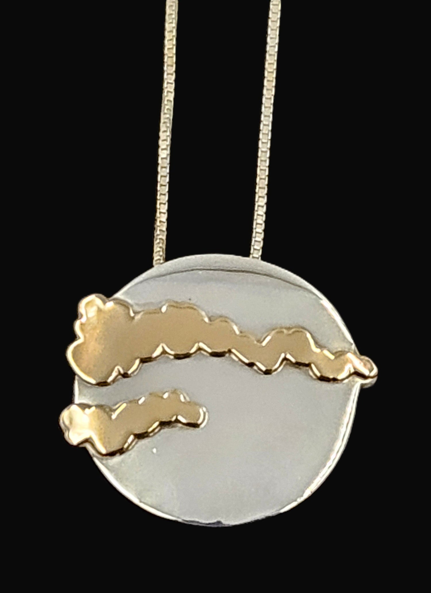 Palmer Jewelry Designer K Palmer Sterling 14K Gold Pendant Necklace