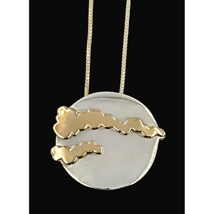 Palmer Jewelry Designer K Palmer Sterling 14K Gold Pendant Necklace