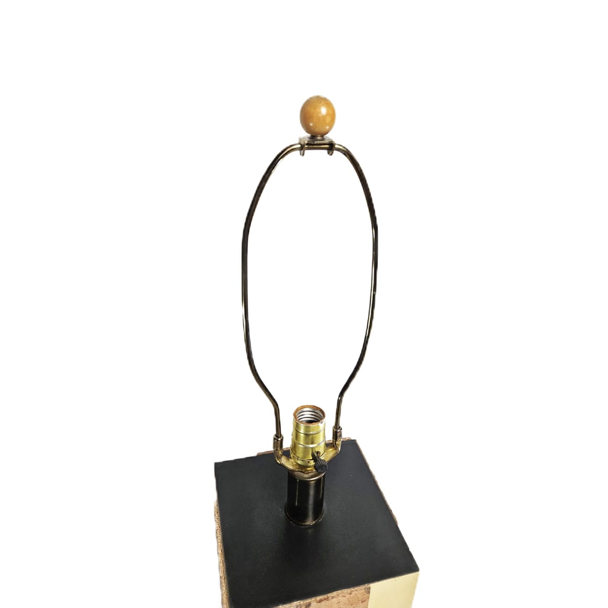 Paul Evans Lighting Designer Paul Evans Cityscape Brass &amp; Burled Cork Table Lamp Circa 1970&