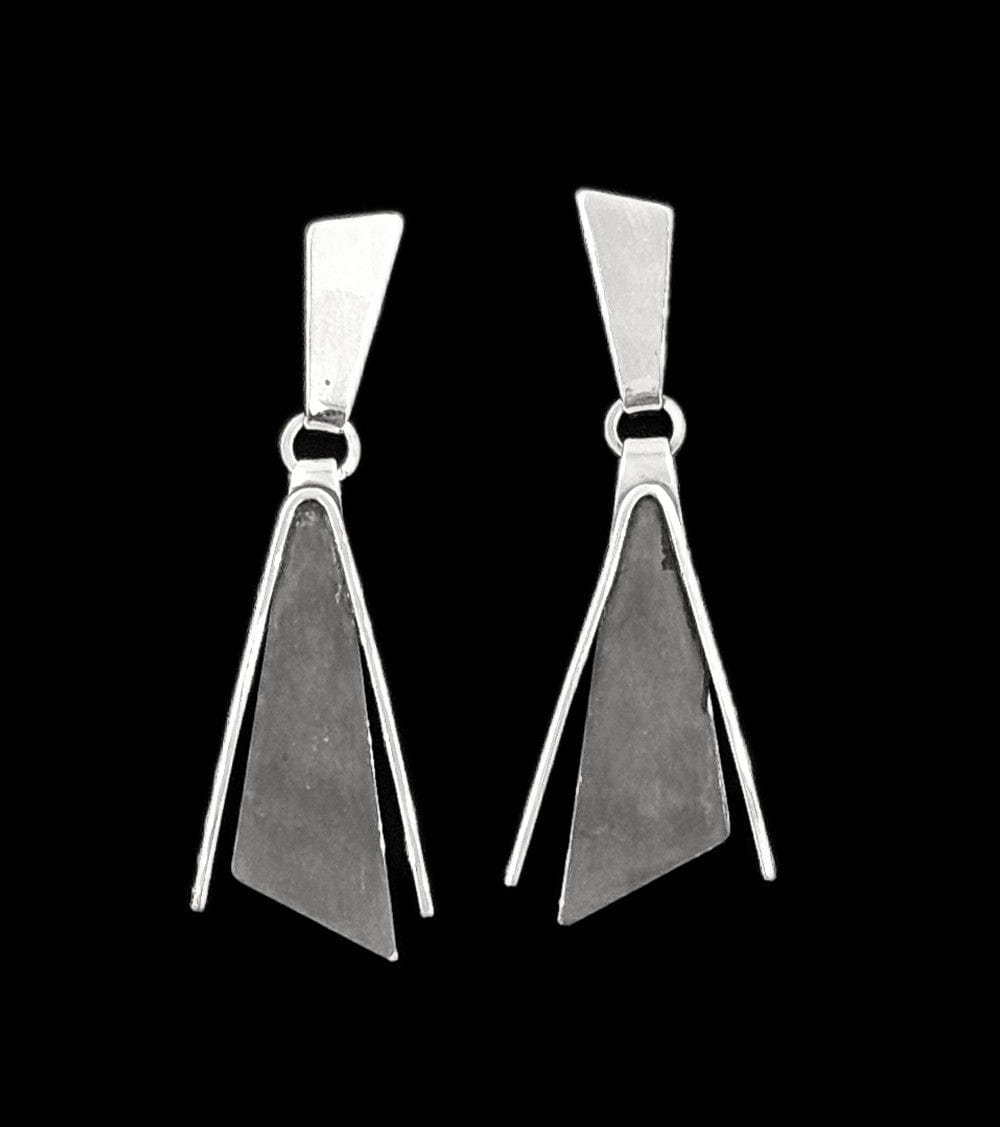 Paul Lobel Jewelry Rare NY Designer Paul Lobel Sterling Silver Modernist Earrings Circa 1950s