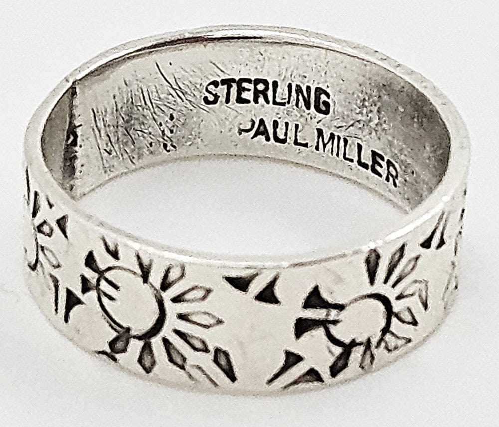 Paul Miller Jewelry Designer Paul Miller Sterling Silver Abstract Modernist Sun Ring Circa 1950's