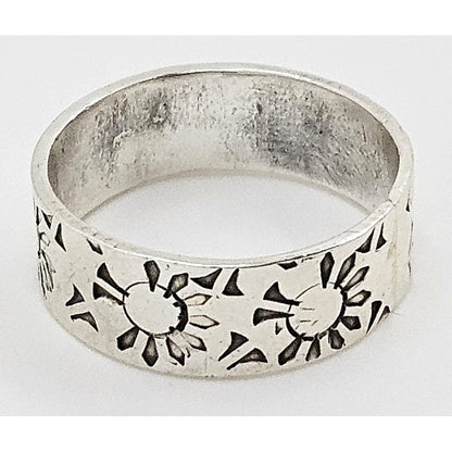 Paul Miller Jewelry Designer Paul Miller Sterling Silver Abstract Modernist Sun Ring Circa 1950&