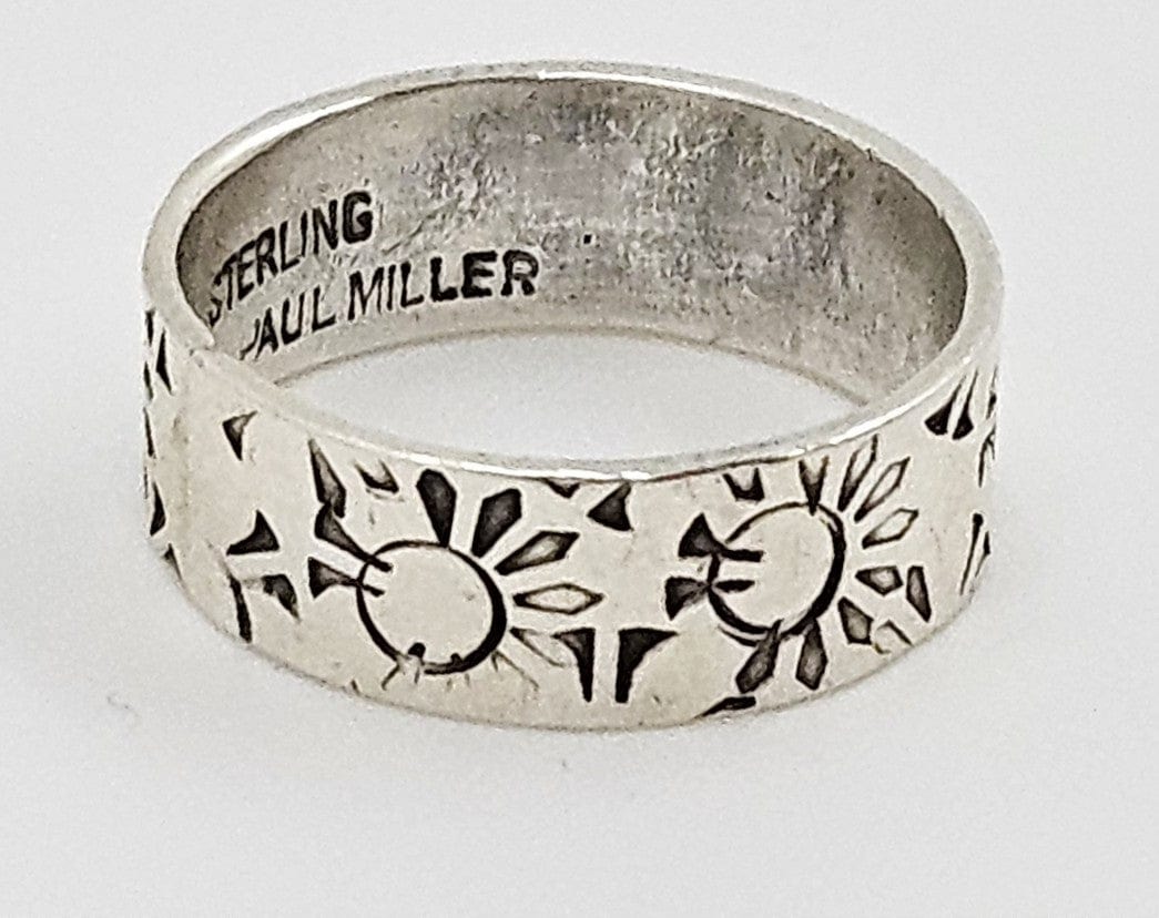 Paul Miller Jewelry Designer Paul Miller Sterling Silver Abstract Modernist Sun Ring Circa 1950's