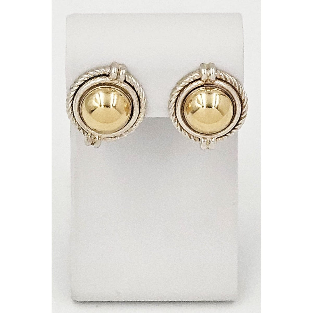 Peter Brams Designs Jewelry Peter Brams Designs Sterling &amp; 14k Gold Large 3D Dome Earrings Circa 1980s