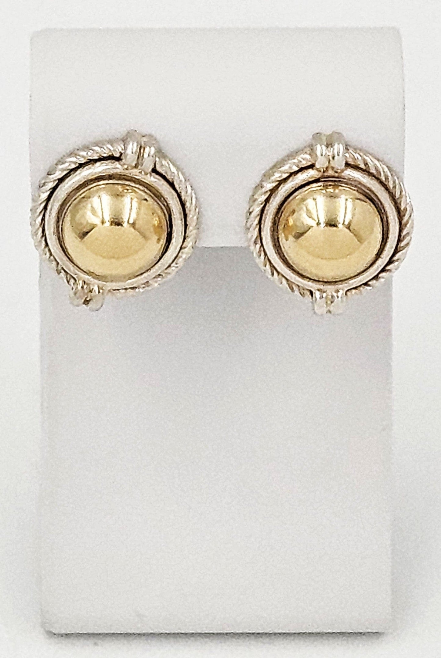 Peter Brams Designs Jewelry Peter Brams Designs Sterling & 14k Gold Large 3D Dome Earrings Circa 1980s