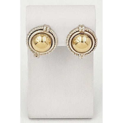 Peter Brams Designs Jewelry Peter Brams Designs Sterling &amp; 14k Gold Large 3D Dome Earrings Circa 1980s