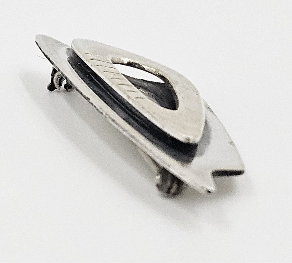 Pierron Jewelry Designer Pierron Abstract Modernist Sterling Brooch C. 1960s