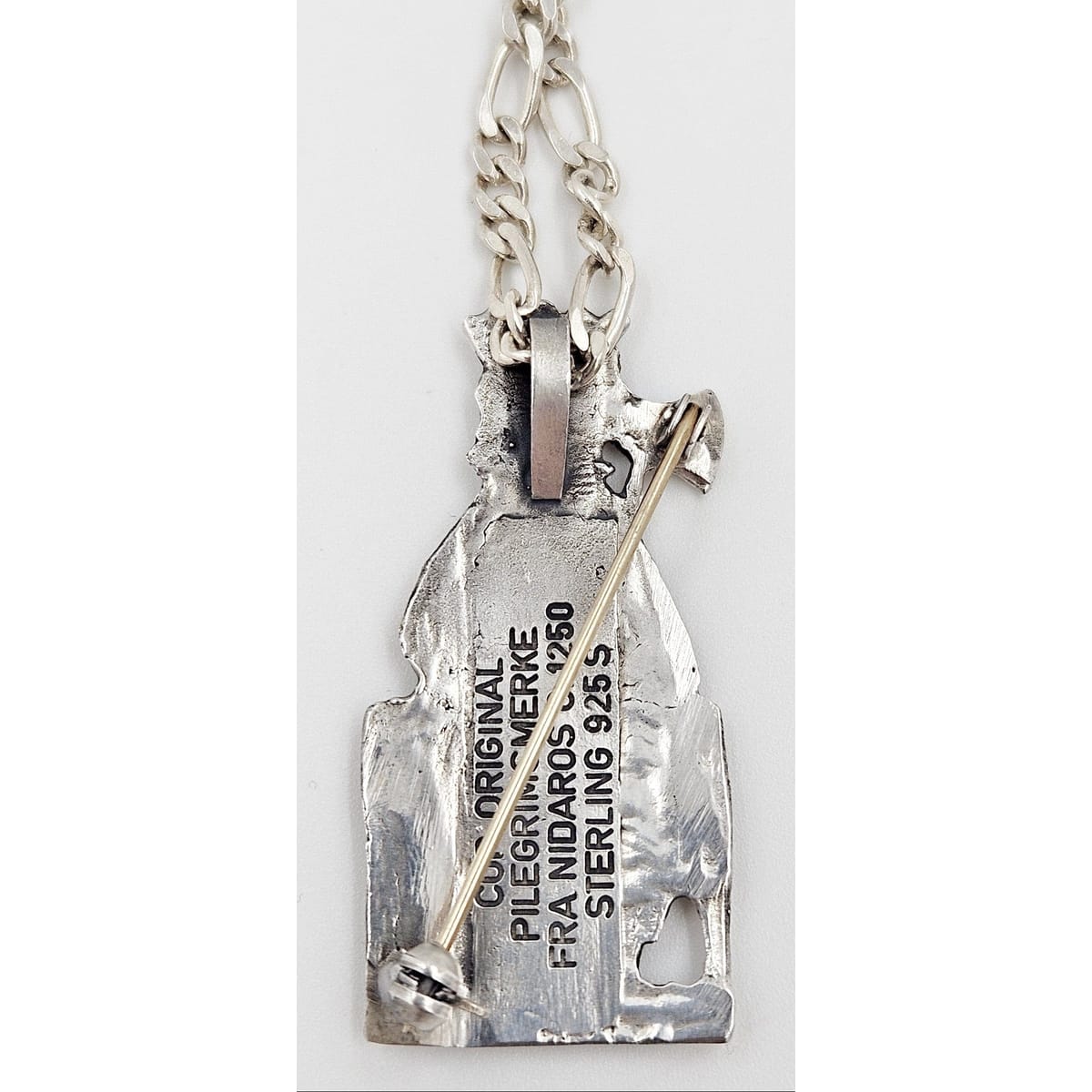 Pilegrimskerke Jewelry MCM Pilegrimskerke Norway Sterling King St. Olaf II Viking Pin Pendant Necklace