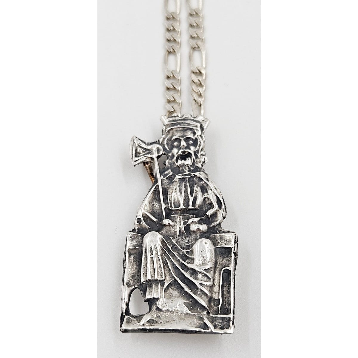 Pilegrimskerke Jewelry MCM Pilegrimskerke Norway Sterling King St. Olaf II Viking Pin Pendant Necklace