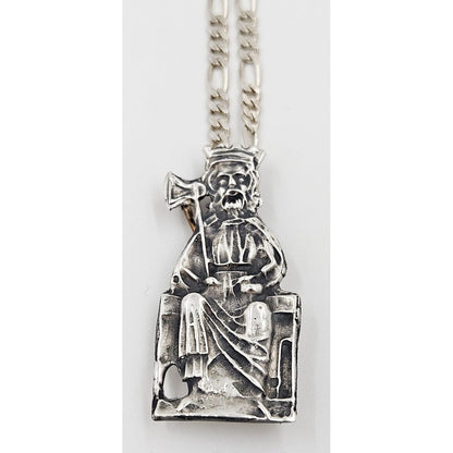 Pilegrimskerke Jewelry MCM Pilegrimskerke Norway Sterling King St. Olaf II Viking Pin Pendant Necklace