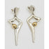 Polly Stehman Jewelry Designer Polly Stehman Sterling 14k Biomorphic Modern 3-D Earrings 1960s