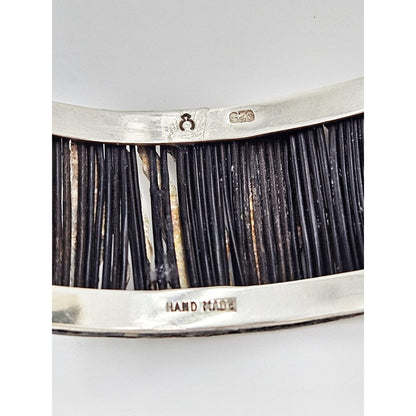 Porcupine Quill Cuff Jewelry Designer Sterling Silver &amp; Porcupine Quills Cuff Bracelet