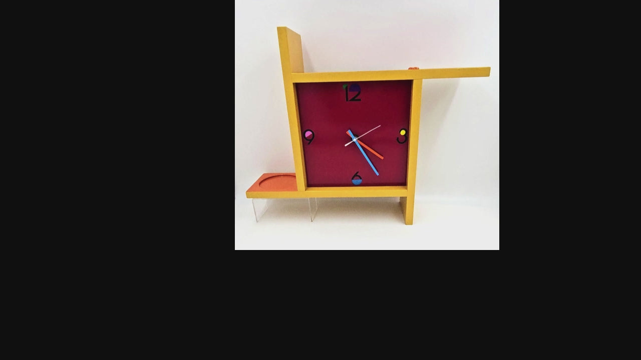 Fully Restored Welby Wall Hanging Shelf Clock Post Modern Memphis Style 80s