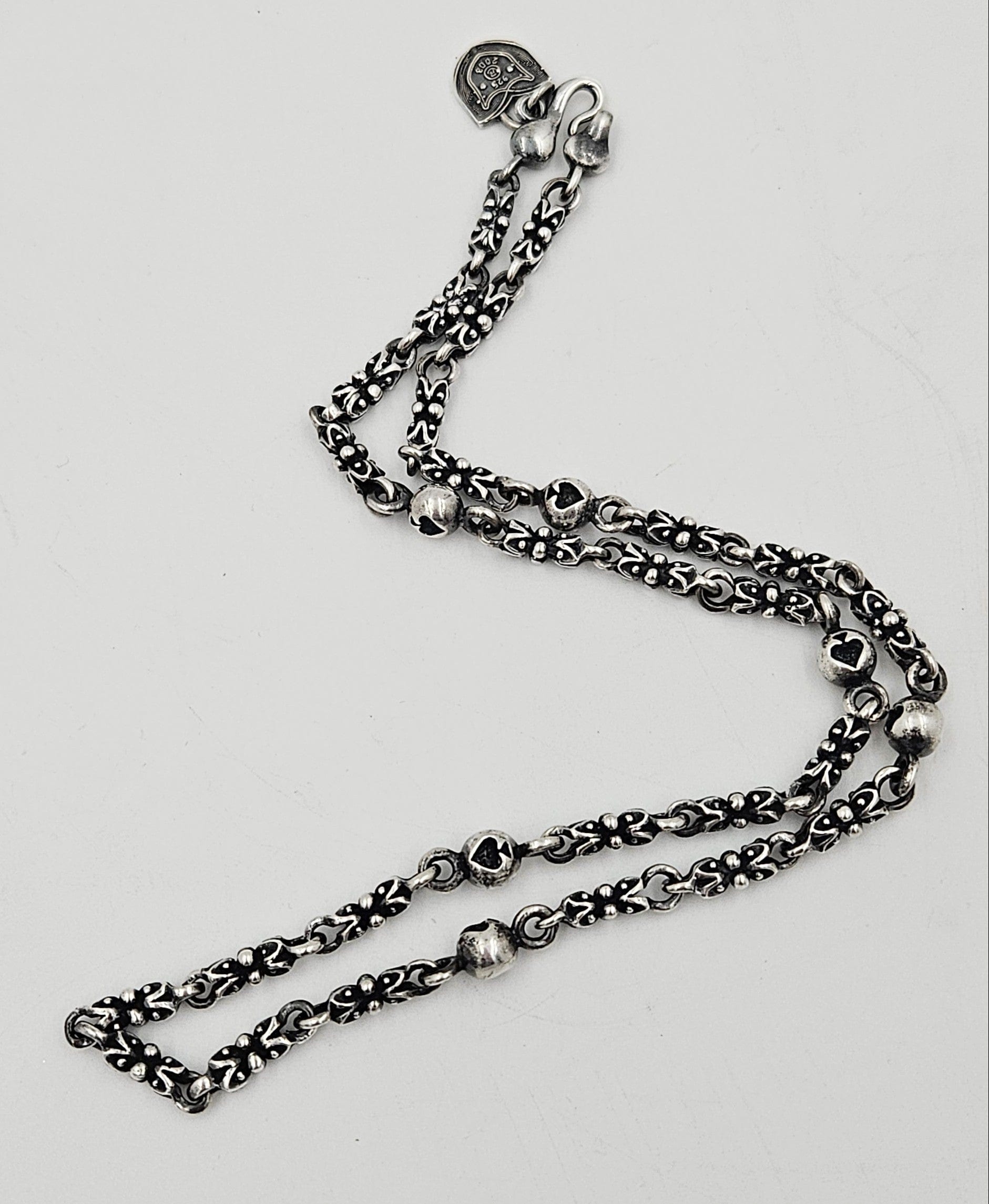 Primal Sterling Jewelry Designer Primal Silver Co Hefty Sterling Brutalist Spades Unisex Necklace 2008
