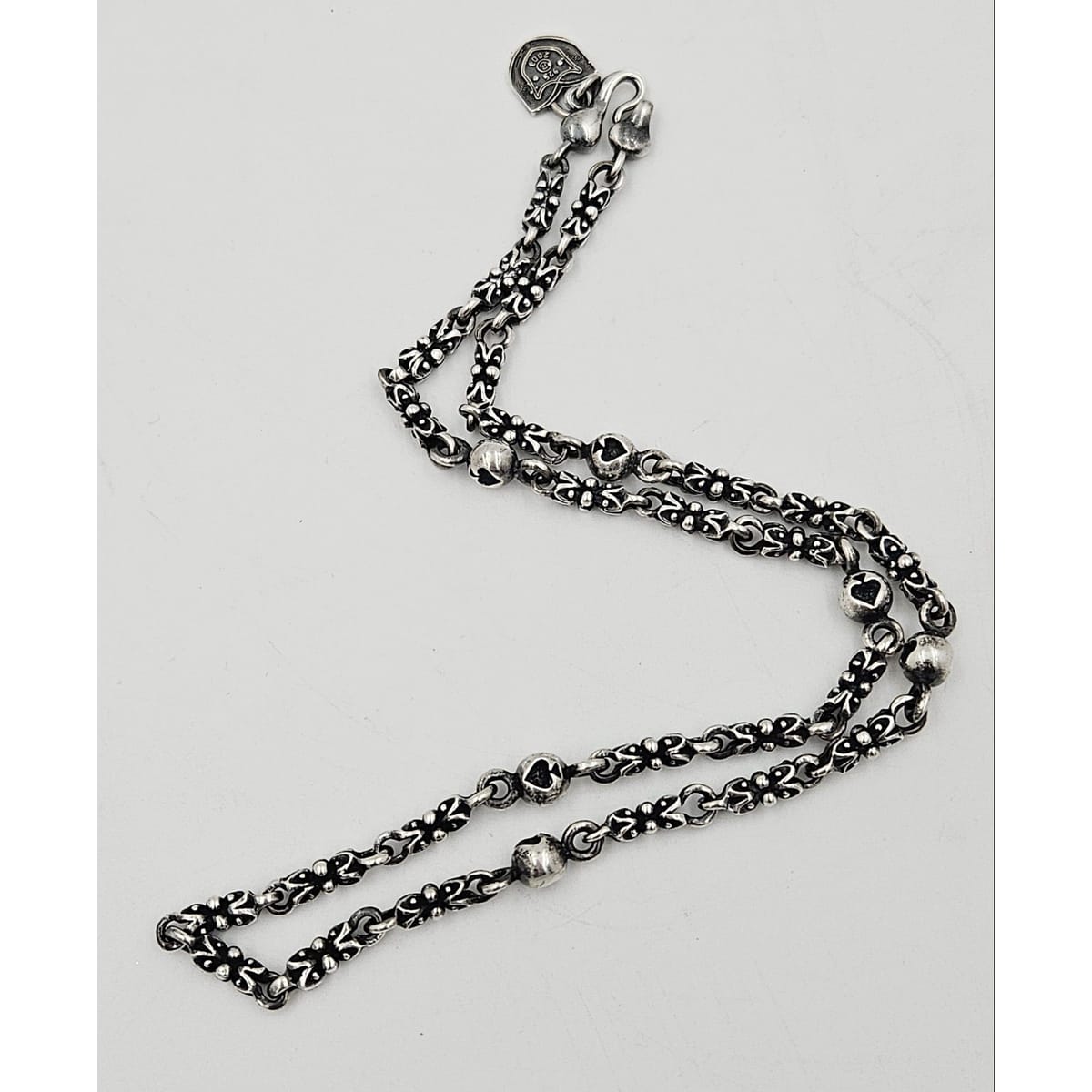 Primal Sterling Jewelry Designer Primal Silver Co Hefty Sterling Brutalist Spades Unisex Necklace 2008