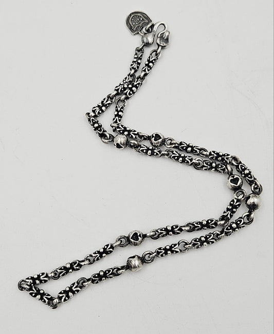 Primal Sterling Jewelry Designer Primal Silver Co Hefty Sterling Brutalist Spades Unisex Necklace 2008