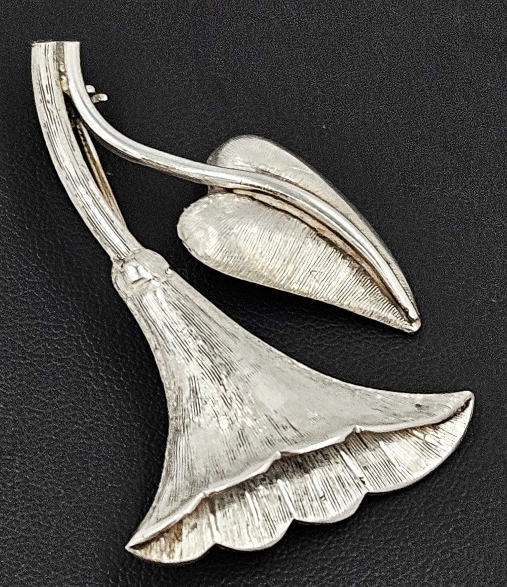 Rancho Alegre Jewelry Superb Rancho Alegre Taxco Sterling Silver 3D Flower Brooch 1960s