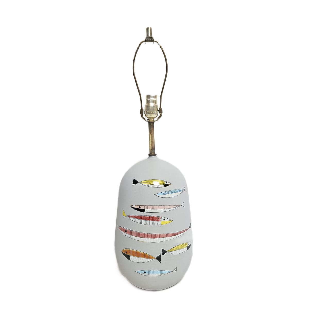 Raymor Bitossi Lighting MCM Ceramic Fish Motif Lamp