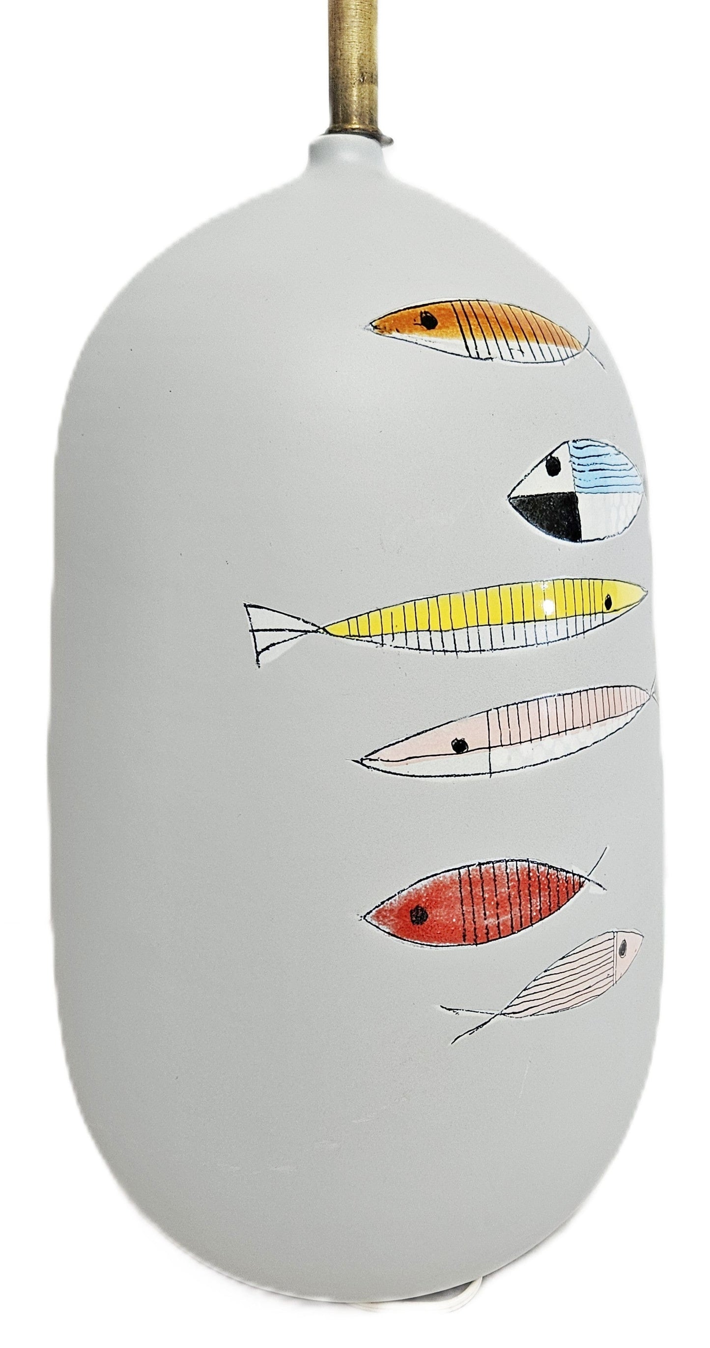 Raymor Bitossi Lighting MCM Ceramic Fish Motif Lamp