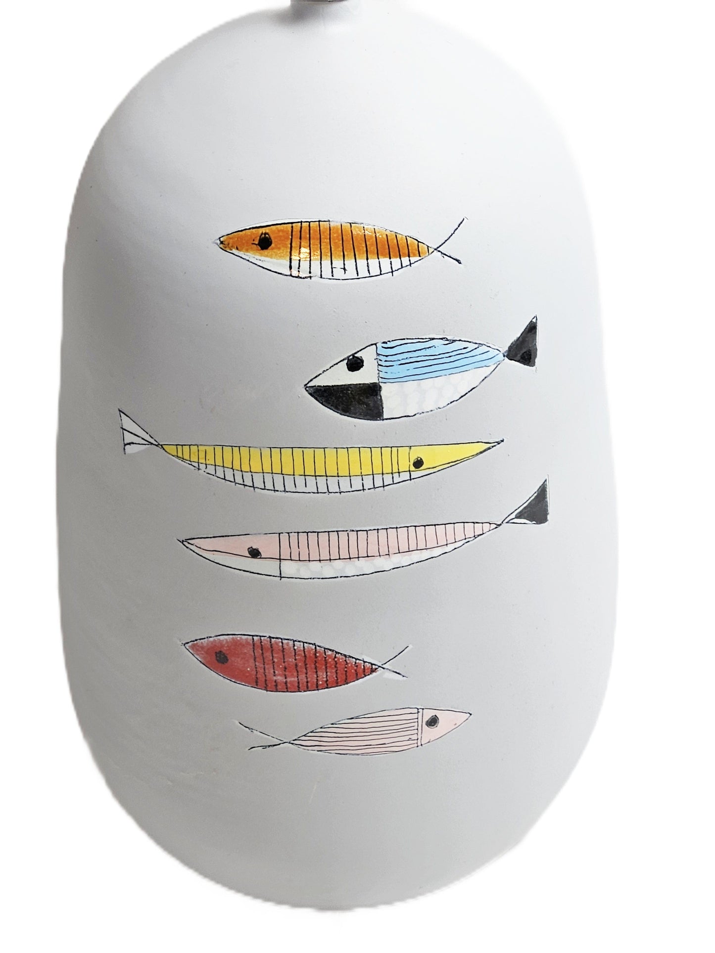 Raymor Bitossi Lighting MCM Ceramic Fish Motif Lamp