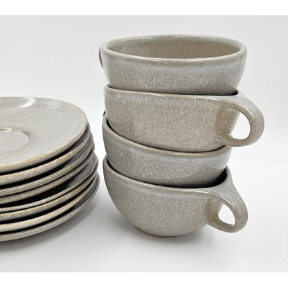 Raymor by Roseville Serveware RARE Raymor Roseville Beach Gray Cup/Saucer Set of 8 Ben Seibel 1952-1954