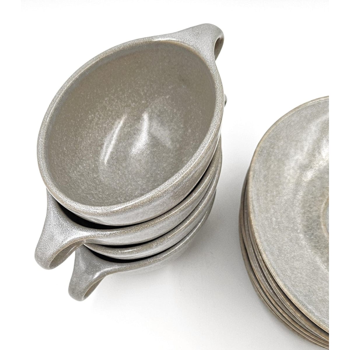 Raymor by Roseville Serveware RARE Raymor Roseville Beach Gray Cup/Saucer Set of 8 Ben Seibel 1952-1954