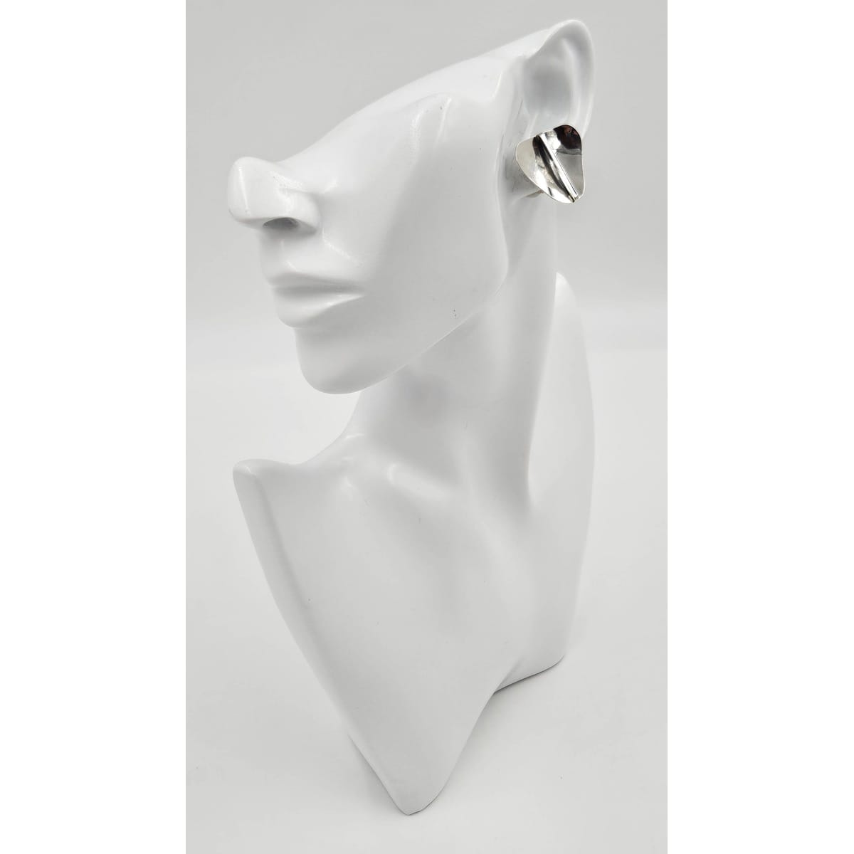 Research Mark Jewelry Designer Sterling Silver Abstract Modernist Earrings by Joseph Skinger 1950&