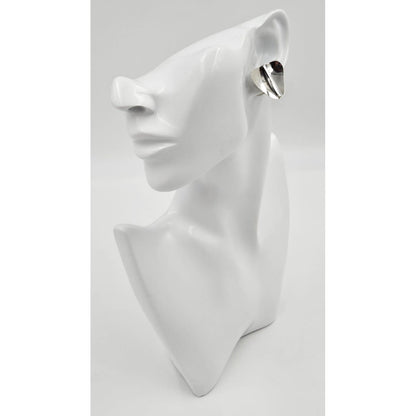 Research Mark Jewelry Designer Sterling Silver Abstract Modernist Earrings by Joseph Skinger 1950&