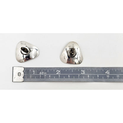 Research Mark Jewelry Designer Sterling Silver Abstract Modernist Earrings by Joseph Skinger 1950&
