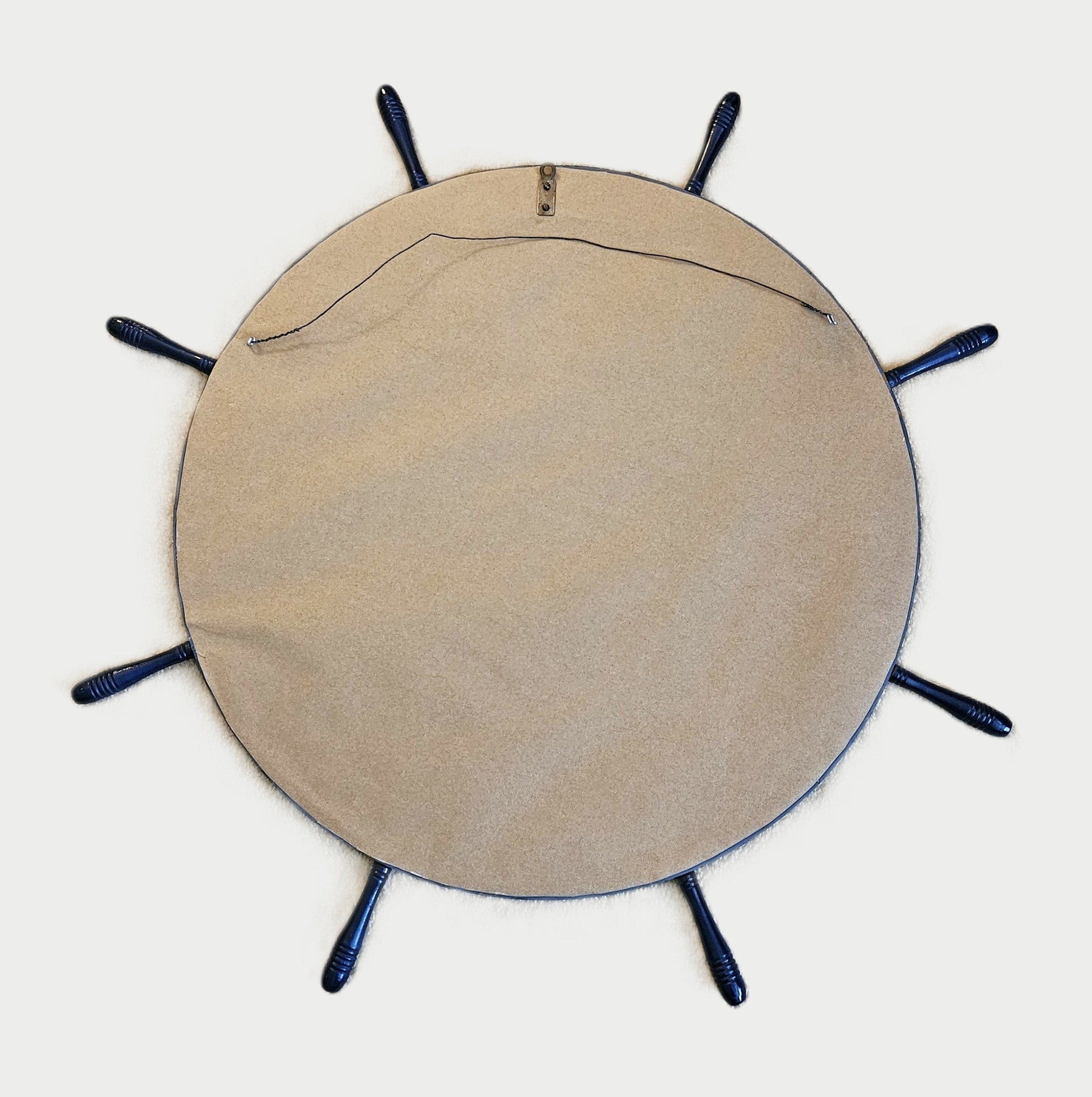 Restored Ship's Wheel Mirror Home Decor Superb Fully Restored Oversized Ship's Wheel Wall Mirror in Deep Navy 1950's