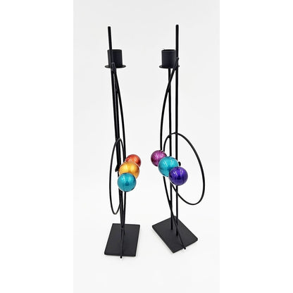 Rick Martin Clock Rick Martin Abstract Modernist Pop Art Memphis Style Bold Candle Holders