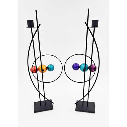 Rick Martin Clock Rick Martin Abstract Modernist Pop Art Memphis Style Bold Candle Holders