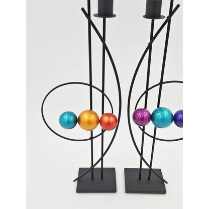 Rick Martin Clock Rick Martin Abstract Modernist Pop Art Memphis Style Bold Candle Holders