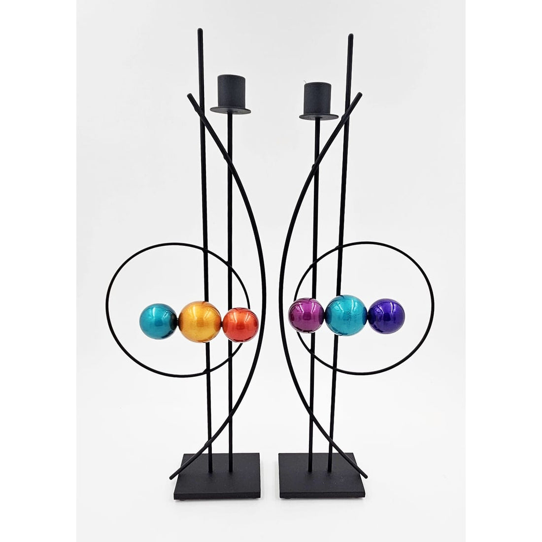 Rick Martin Clock Rick Martin Abstract Modernist Pop Art Memphis Style Bold Candle Holders