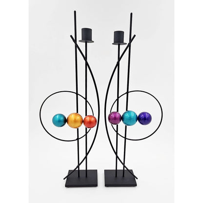 Rick Martin Clock Rick Martin Abstract Modernist Pop Art Memphis Style Bold Candle Holders
