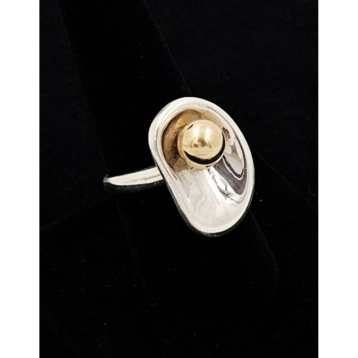 Robert Lee Morris Jewelry RLM - Robert Lee Morris Sterling &amp; 14k Abstract Modernist Cocktail Ring