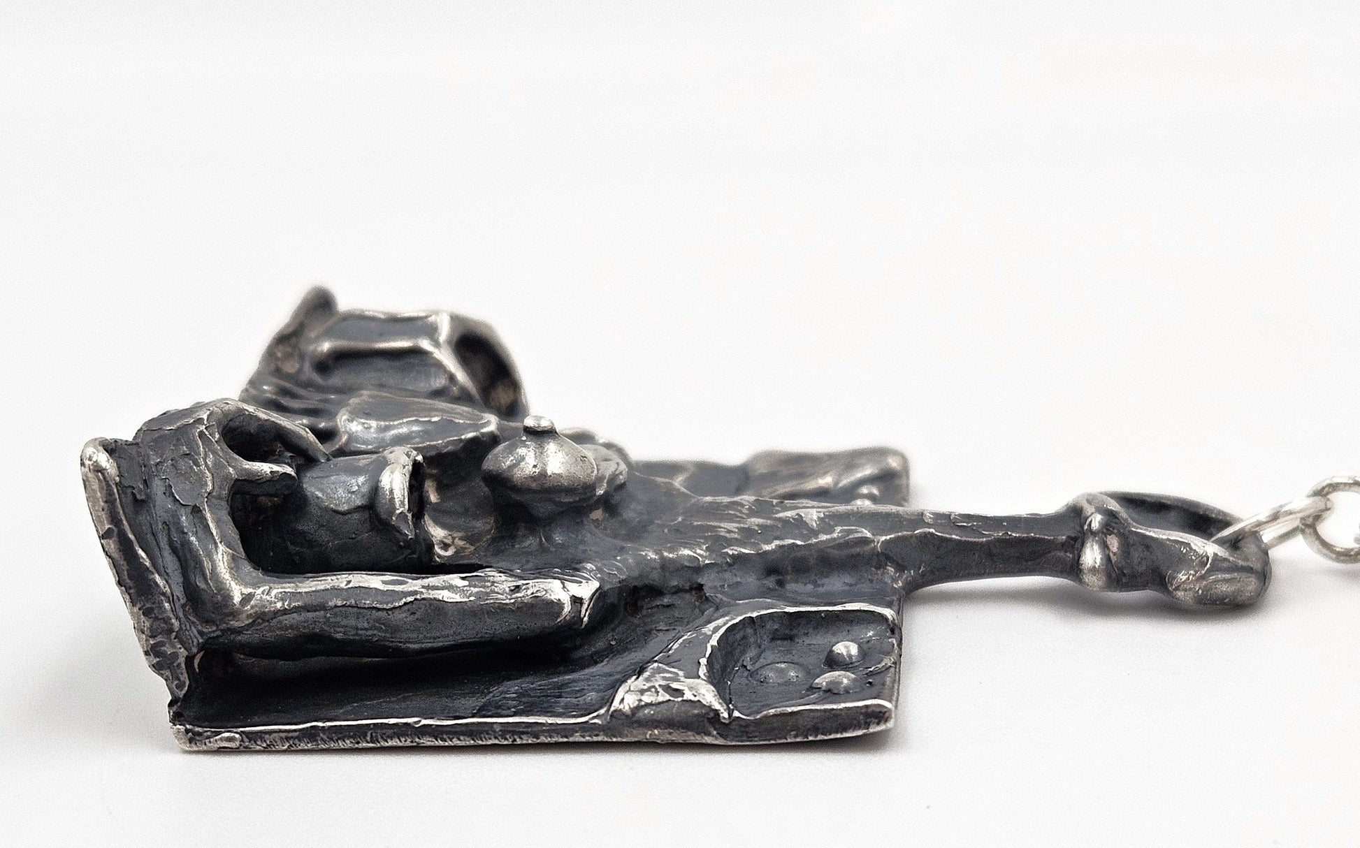 Robert R Coleman Jewelry Ultra Rare Robert Coleman 3D Abstract Brutalist XL Hefty Sterling Necklace 1970