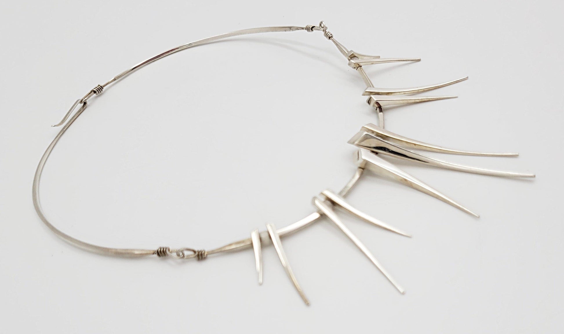 Ronald Hayes Pearson Jewelry Superb Ronald H Pearson Sterling Modernist Multi Spikes Pendant Necklace 1960s