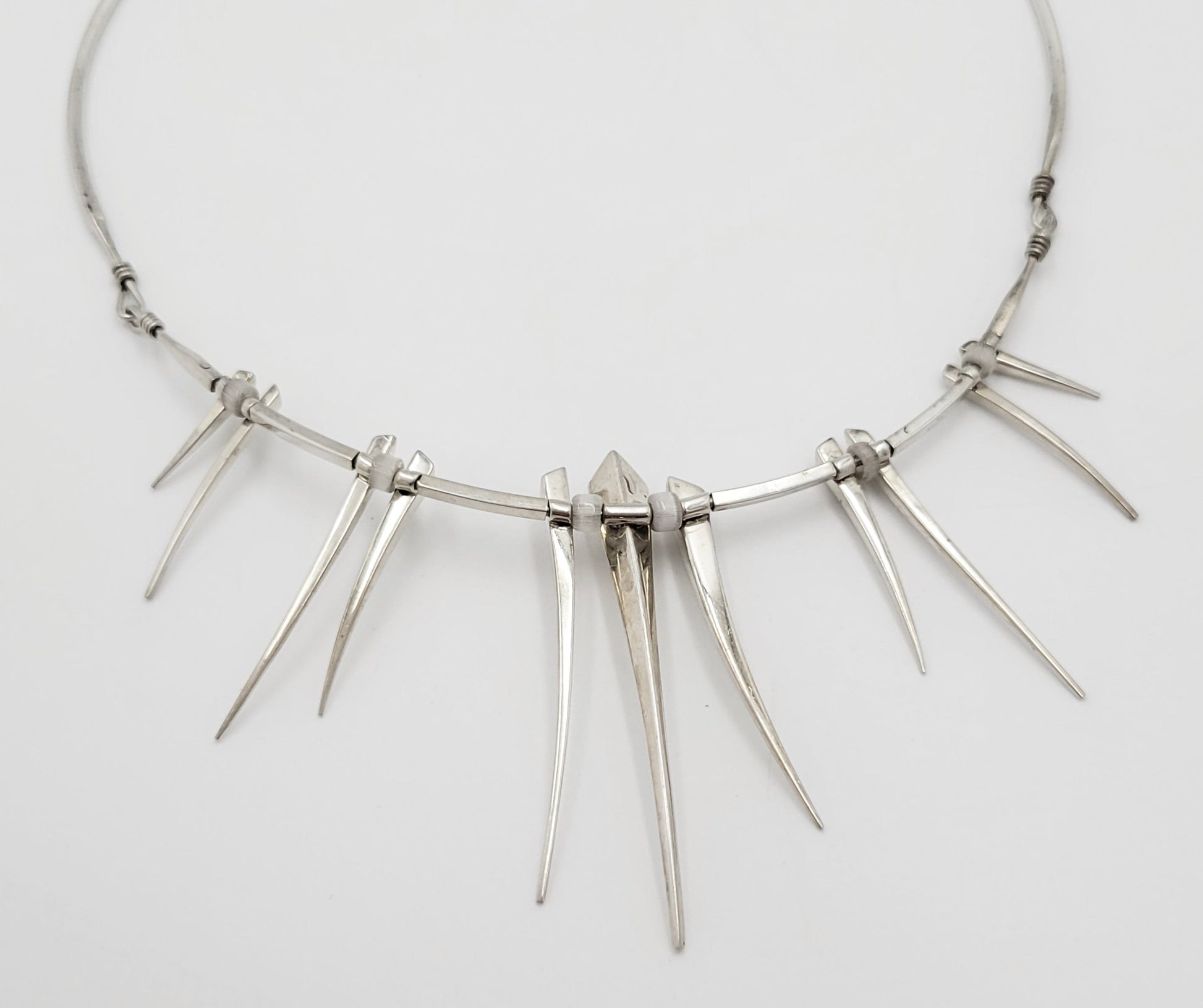 Ronald Hayes Pearson Jewelry Superb Ronald H Pearson Sterling Modernist Multi Spikes Pendant Necklace 1960s